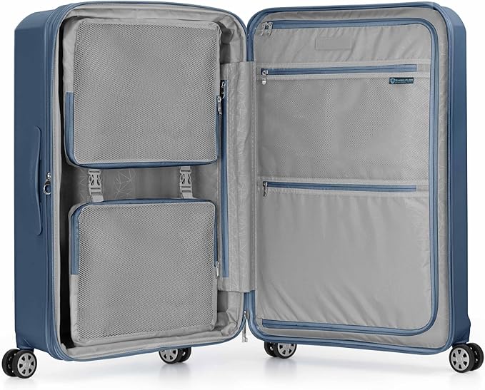 Traveler's Choice Pagosa Indestructible Hardshell Expandable Spinner Luggage, Slate Blue, 30-Inch Large