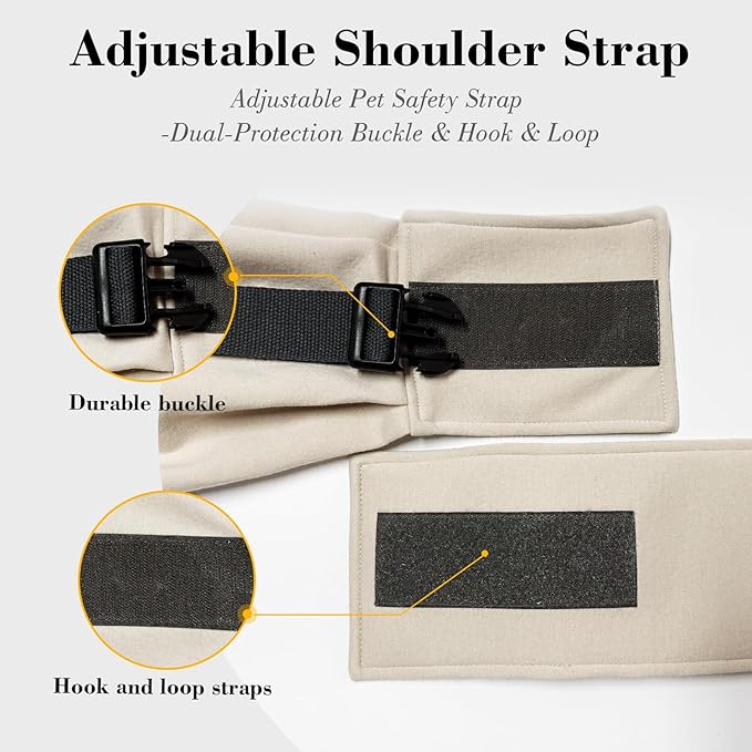 PAWPUBBY Dog Sling Carrier, Hands-Free Puppy Carrier Bag for Small Dogs & Cats 3-10 lbs, Adjustable Padded Shoulder Strap, Double Safety Buckles, Soft Pet Sling for Outdoor Travel, Apricot, M