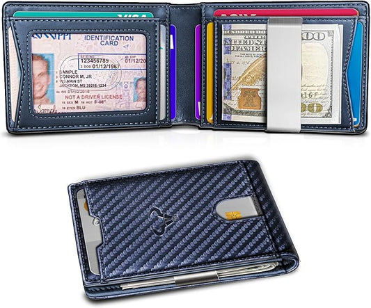 BULLIANT Men Wallet Airtag&Standard Use,Slim Front Pocket Wallet Money Clip for Gifg Men RFID Blocking 11Cards