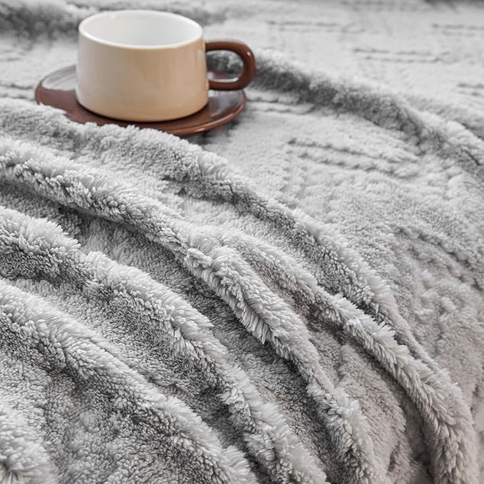 Sherpa Fleece Couch Cover for 3 Cushion Sofa, Grey, 71" x 150" - Pet Proof Sofa Covers Heavy Duty Scratch Resistant Pet Friendly Furniture Cover - Easy Install, Machine Washable