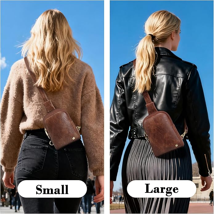INICAT Travel Small Crossbody Sling Bags Women Cross Body Purses Passport Holder Vegan Leather Fanny Packs Birthday Gifts