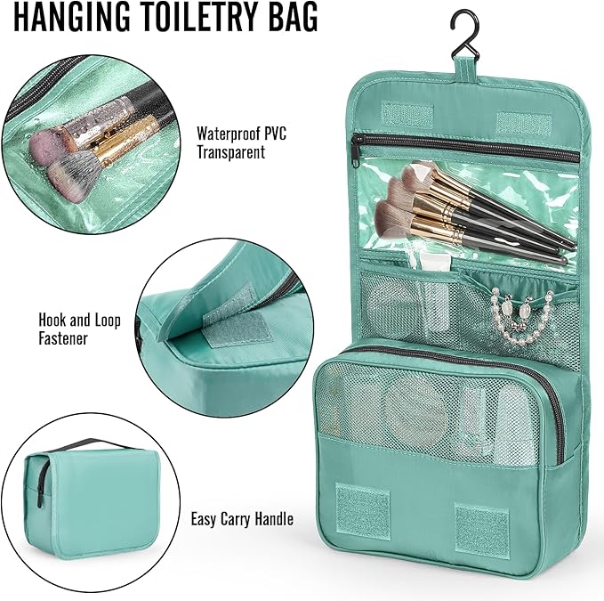 Veken 8 Set Packing Cubes for Travel Essentials, Suitcase Organizer Bags in 4 Sizes, Carry-On Luggage Accessories with Large Laundry & Hanging Toiletry Bag, Must-Have for Airplane, Road Trip & Camping