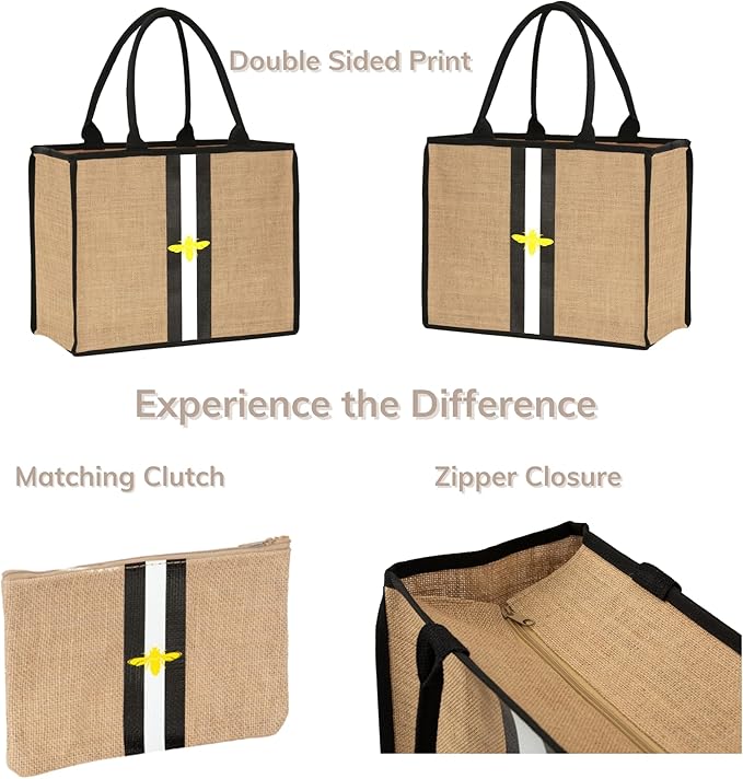 Large Beach Bag Jute Woven Tote