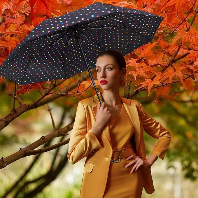 MRTLLOA 42/49 Inch Compact Windproof Travel Umbrella for Rain, Lightweight, Portable, Automatic, Strong, Waterproof Folding Umbrellas for Women, Men and Teenagers