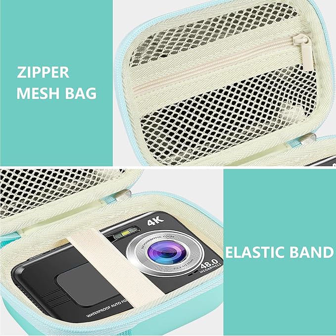 Leayjeen Waterproof Digital Camera Case Compatible with YISENCE/HICSHON/Trsunow/EUXOR/Yiffecal/ZNIARAKL10FT 30MP FHD 1080P Waterproof Camera,Fill Light Underwater Camera for Snorkeling- Green(Case)