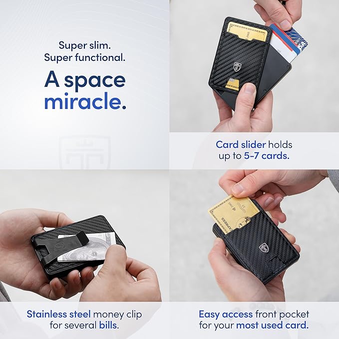 TRAVANDO Swype Slim Wallet for Men Metal RFID Blocking Mens Wallet Card Case (Without AirTag* Pocket)