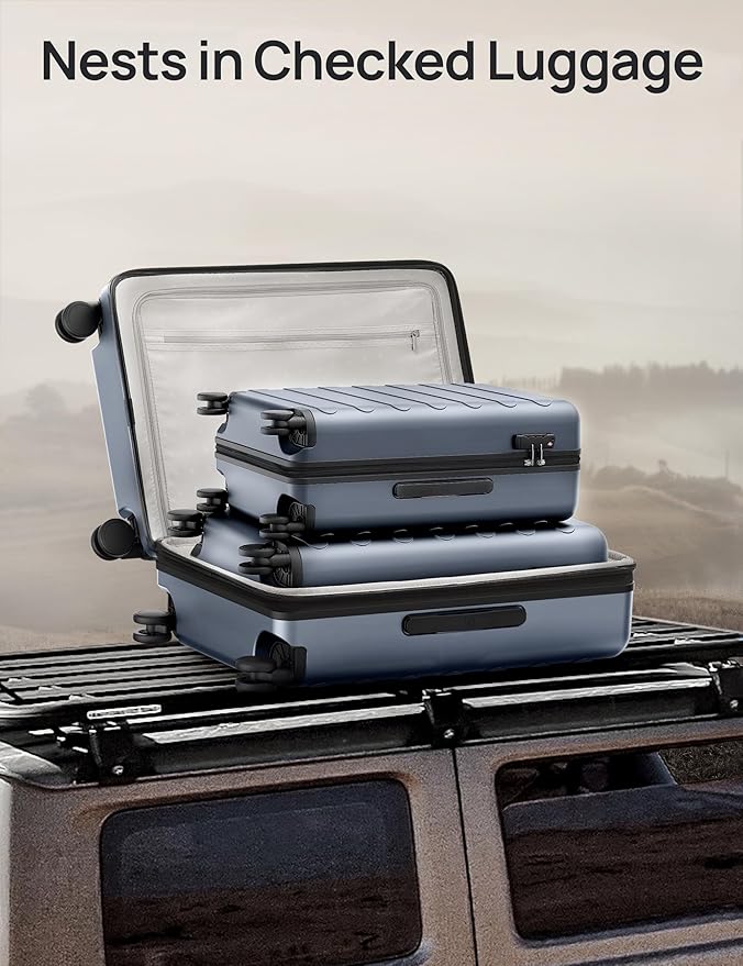 NINETYGO Large Checked Luggage 28 Inch, Checking In Luggage with Smooth Spinner Wheels, Expandable, Hard Shell PC Suitcase, Lightweight Travel Luggage, TSA Approved (Shadow, Rhine Max)