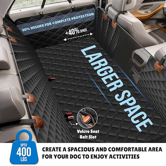 EcoNour Dog Car Seat Cover for Back Seat | Waterproof Dog Seat Cover with Side Door Straps & PP Boards | Backseat Cover for Dogs in Car, SUV, Truck | Pet Car Seat Hammock - 54x65 inches