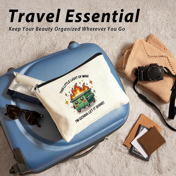 Dumpster Fire Gifts Makeup Bag, Funny Dumpster Bag,Dumpster Fire Cosmetic Bags for Women, Inspirational Positive Encouragement Gifts for Women Zipper Pouch