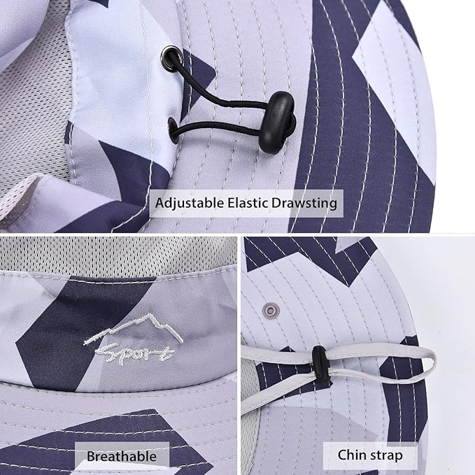 Sun Hats for Men Women Fishing Hat UPF 50+ Breathable Wide Brim Summer UV Protection Hat