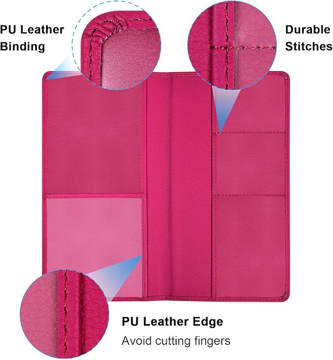 Wisdompro Car Document Holder Organiser, PU Leather Vehicle Insurance and Registration Holders Wallet Case for ID Card, Driving Licence, Key Contact Information Cards