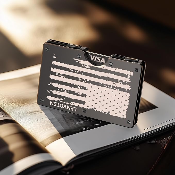 Wallet for Men, Money Clip Wallet with Cash Strap, Slim Card Wallet, RFID Blocking Card Holder, Holds up to 20 cards