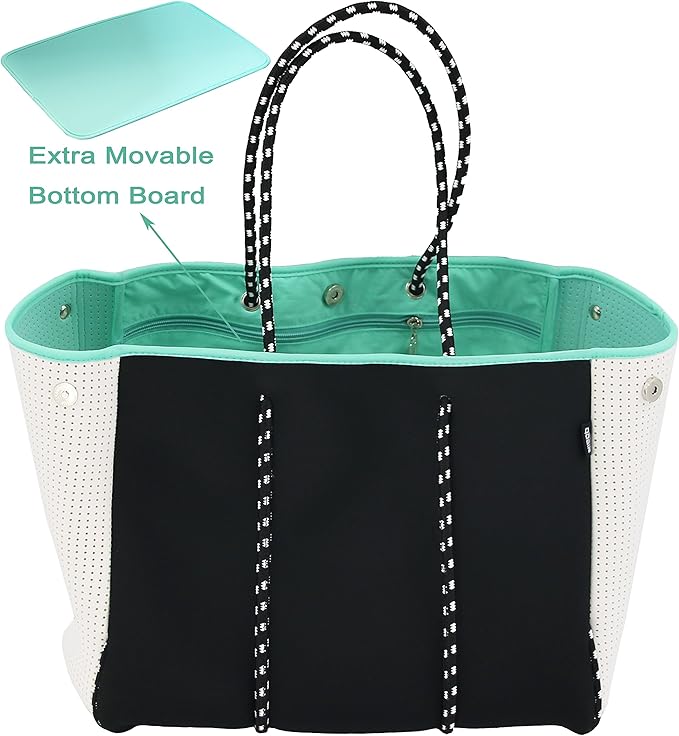 QOGiR Neoprene Multipurpose Beach Bag Tote with Inner Zipper Pocket … … … …