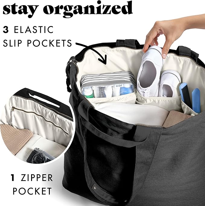 Fit & Fresh Large Beach Bag for Women - Extra Large Travel Tote With Pockets