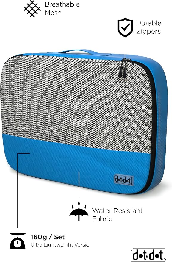 5pc Purple Large Packing Cubes for Suitcases - Travel Packing Organizers for Carry on Luggage Cubes set of 5