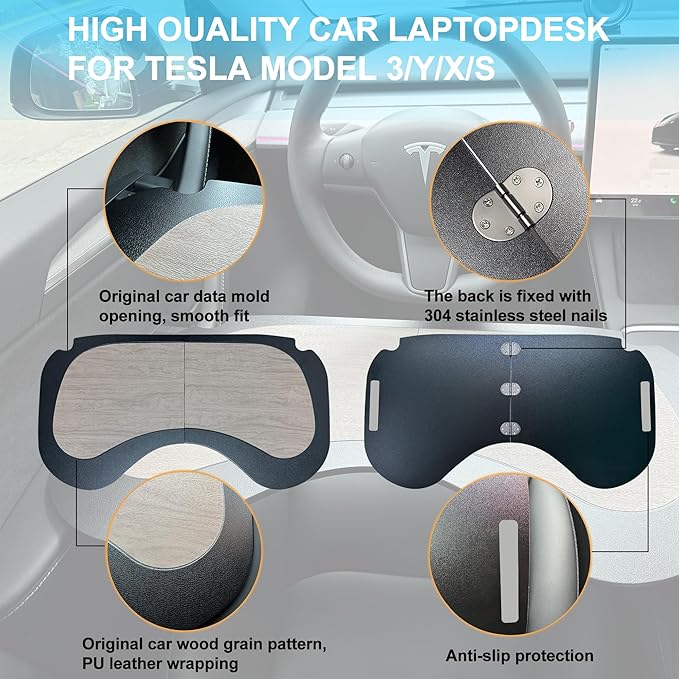 Smasener for Tesla Model 3 Model Y Car Laptop Table, Car Dining Table Tray, Foldable Large Size Multipurpose Tesla Car Tray, Tesla Accessories