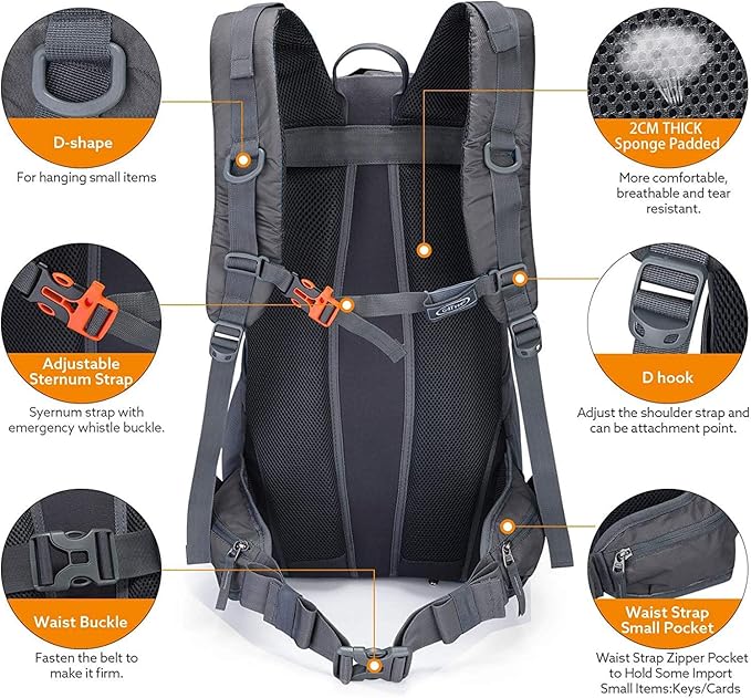 G4Free Hiking Backapck, Dark Grey, One Size