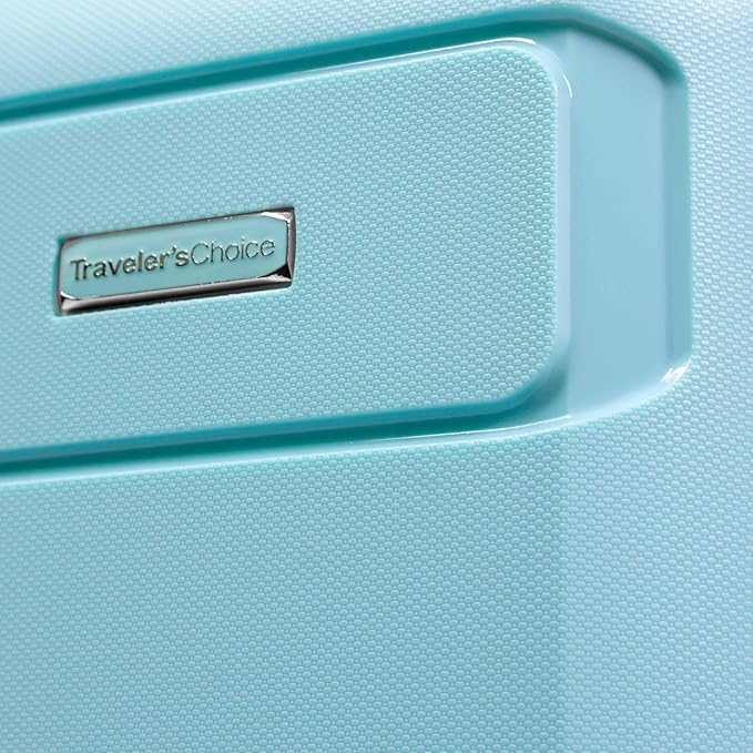 Traveler's Choice Pagosa Indestructible Hardshell Expandable Spinner Luggage, Baby Blue, 30-Inch Large