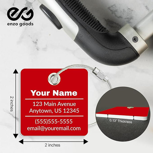 Personalized Luggage Tag | 10 Pack | Custom Luggage Tags for Suitcases | Kids Backpack Tag | 10 Color Options & Choose Font, Font Color