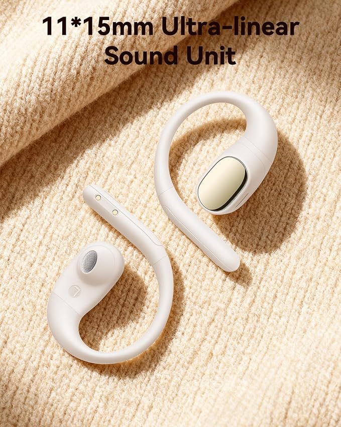 Open Ear Bluetooth Earbuds, Wireless 5.4 Headphones with 60H Playtime, Light Earhook Sport Earphones, IPX7 Waterproof Open-Ear Design for Running & Workouts, Ivory