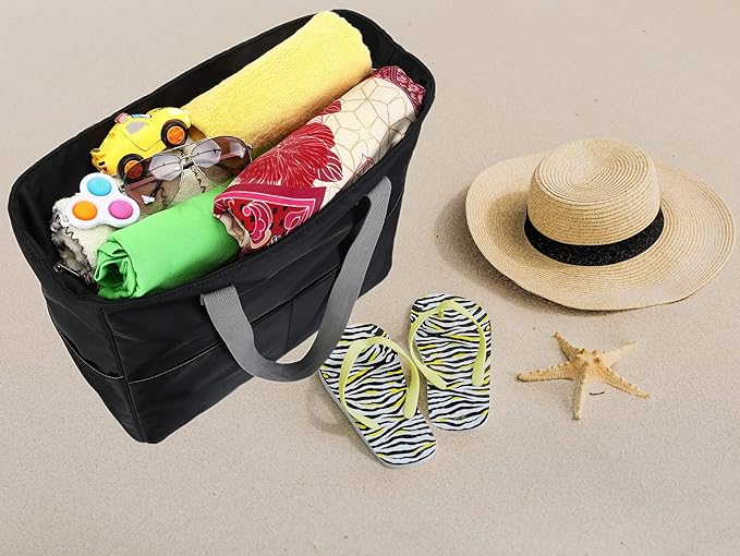 Bluboon Waterproof Beach Tote Pool Bags for Women Ladies Extra Large Carry On Bag With Wet Compartment for Weekender Travel