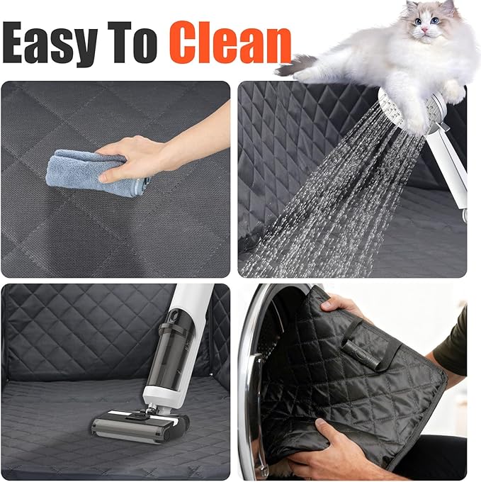 Egles Dog Car Seat Cover Backseat Protector Hard Bottom Extender for Large Dogs, 600D Waterproof Scratch Proof Nonslip Quick Install with Foldable Bag, Pet Hammock for SUV Truck Sedan