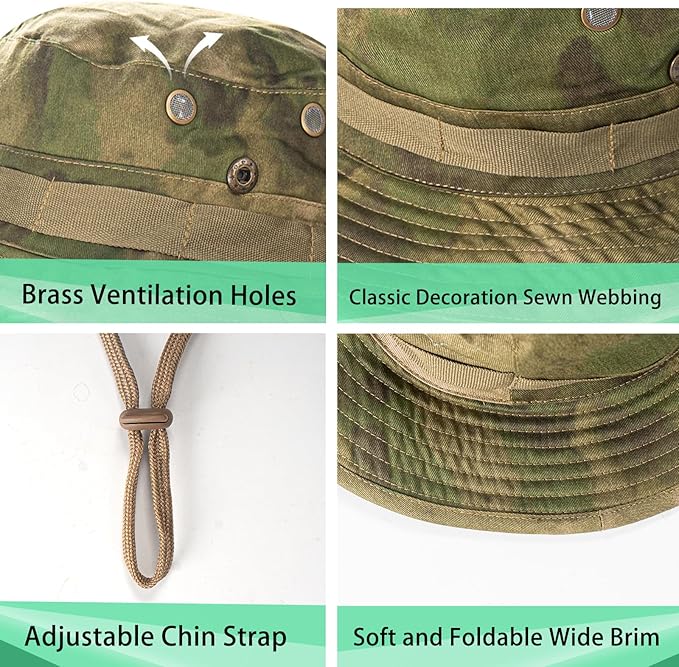 Sun Hats for Men Women Boonie Hat UPF 50+ Bucket Hat Wide Brim UV Protection Fishing Hiking Safari Outdoor Hats