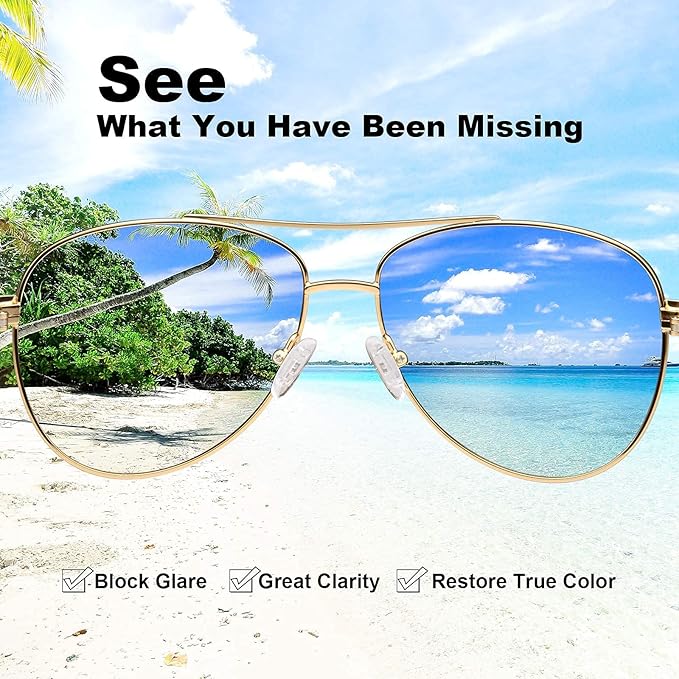 CARFIA Polarized Sunglasses for Women UV Protection Acetate Arms Metal Frame Woman's Shades CA3216