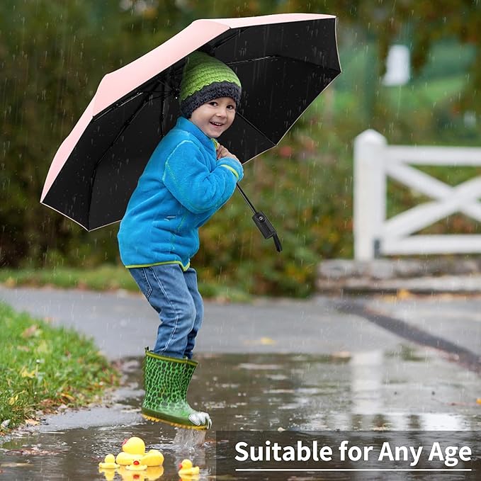 Seniny Windproof Travel Umbrella, Automatic Umbrellas for Rain, Portable & Compact Umbrellas for Backpack, Strong UV for Protection, Folding Small Sun Umbrella for Car, Walking