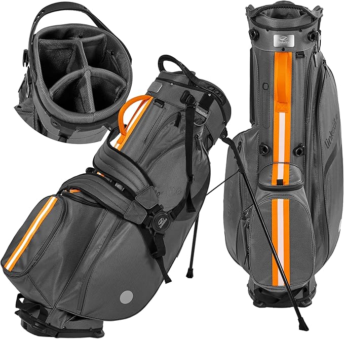 Ultra Lightweight Waterproof Golf Stand Bag with Rain Cover | Full-Length 5-Way Divider, 6 Pockets with Magnetic Access & Dual X-Strap | Easy-Carry for Men & Women