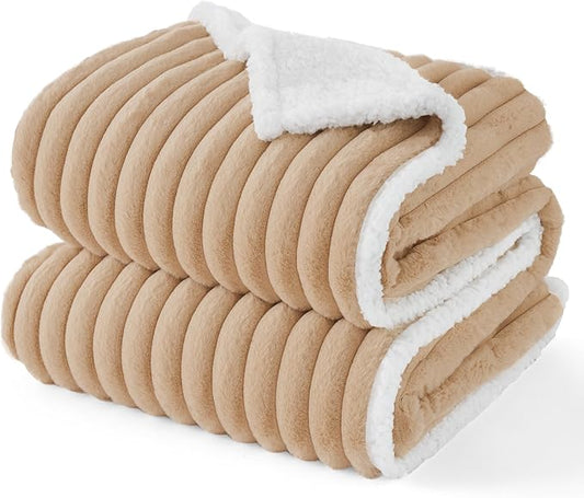 Bedsure Waterproof Dog Blankets for Large Dogs - Soft Puppy Cat Blanket Corduroy Fleece for Couch Protector Washable, Cozy Calming Reversible Furniture Protection for Pet,40"x50", Tuscan Beige