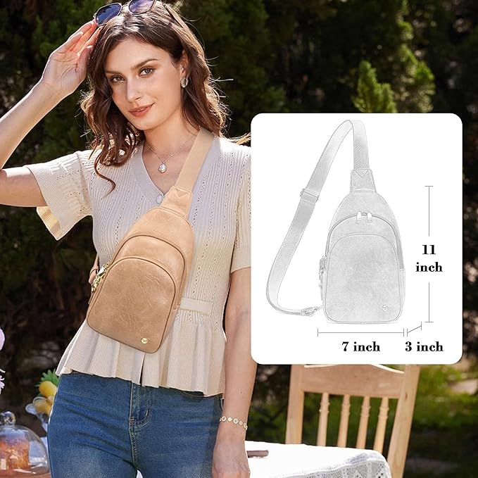 INICAT Crossbody Sling Bags Fanny Packs Valentine's Day Gifts Vegan Leather Travel Vacation Essentials Purses Women