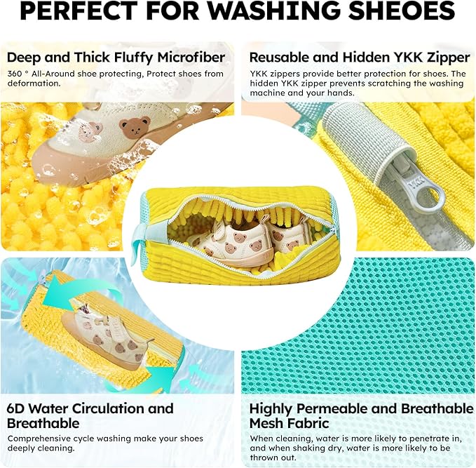 Shoe Washing Machine Bag: Shoe Bag for Washing Machine - Reusable Shoe Cleaning Bag for Sneaker Tennis Shoes Unstain Cleaner Kit