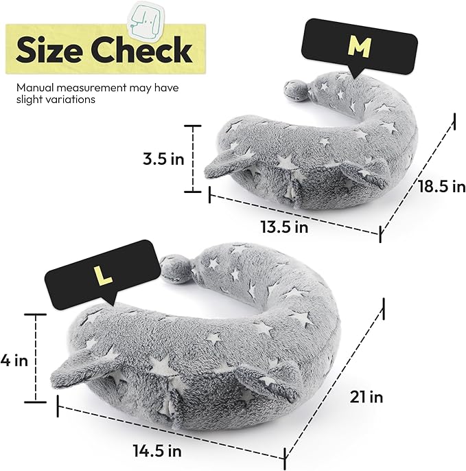 Dog Calming Pillow, Glow in The Dark Dog Put Head on, Soft Question Mark Pillows for Dogs, Kids, Adults, Washable Dog Bed Pillow, Cozy Dog Body Pillow Gifts (M Glow Gray)