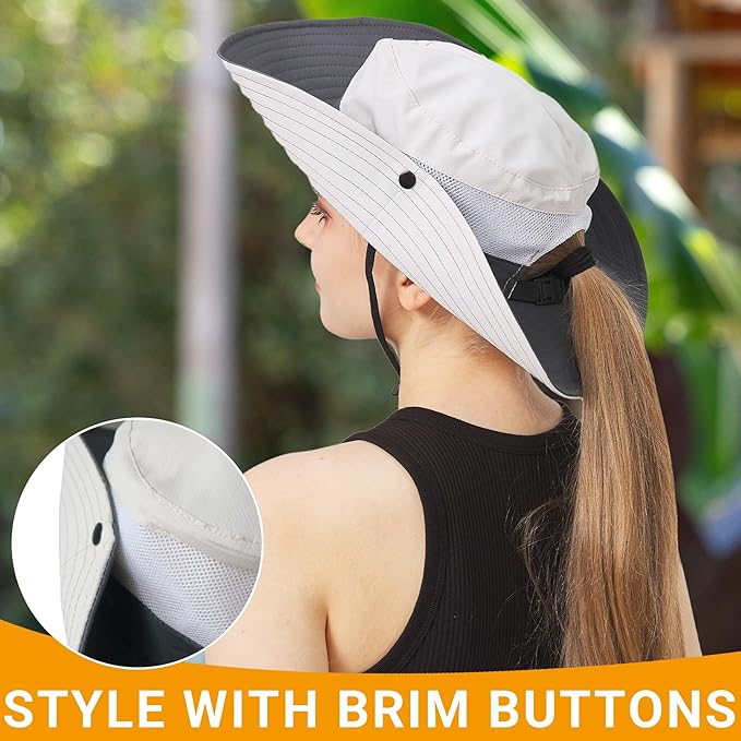 PFFY Sun Bucket Hats for Women Men UV Protection Wide Brim Fishing Hat Beach Outdoor Essentials