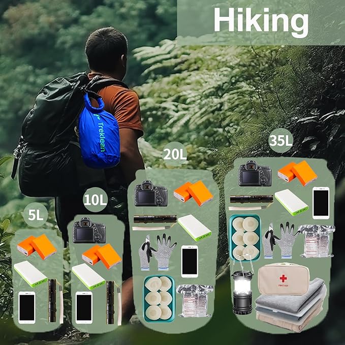 Lightweight Dry Bags Waterproof for Kayaking,5L/10L/20L/35L Roll Top Dry Sack Waterproof Bags for Travel Boating Camping Beach(Blue, 20L)