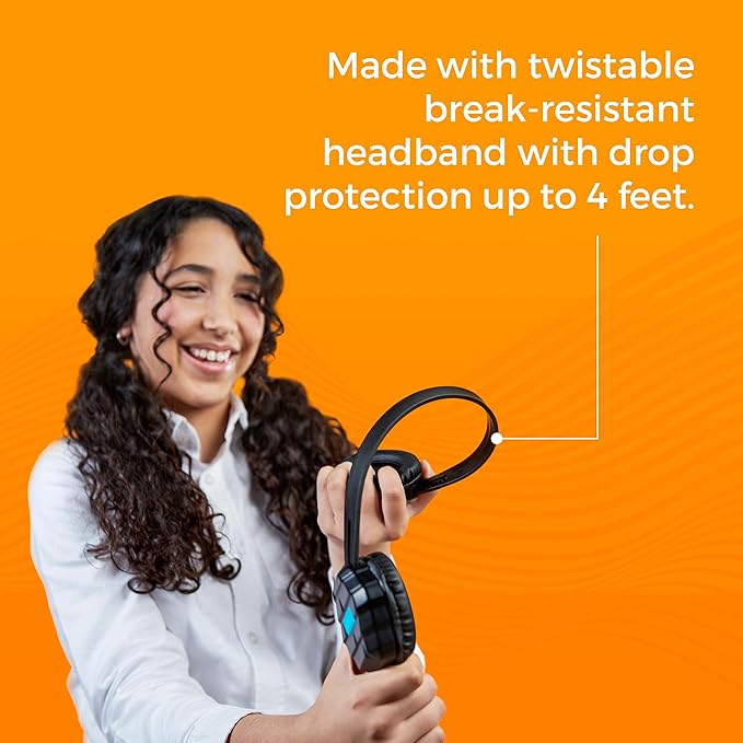 Gumdrop DropTech B1 On-Ear Headphone. Designed for K-12 Students, Teachers and Classrooms – Drop Tested, Rugged and Reliable for an Enhanced Educational Learning Experience. Color – Black