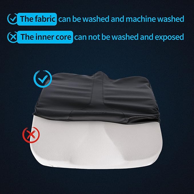 LARROUS Car Seat Cushion - Comfort Memory Foam Seat Cushion for Car Seat Driver, Tailbone (Coccyx) Pain Relief Pad, Car Seat Cushions for Driving, Office Chair Cushion (Black)