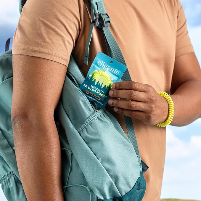 Cliganic Mosquito Repellent Bracelet Stickers Pack for Kids & Adults Multi Color, Natural DEET-Free, Essential Oil Infused 20 Bands with 30 Patches, Citronella Scent