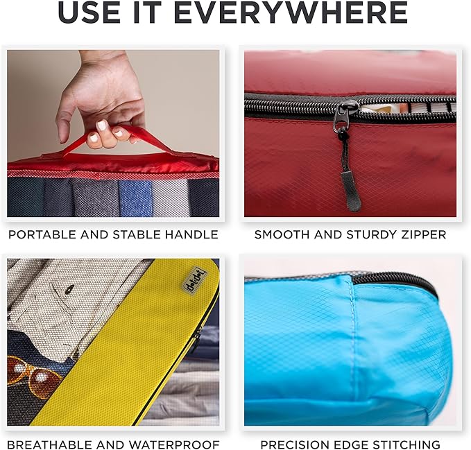 Large Packing Cubes for Travel - 10pc Packing Cubes for Suitcases - Lightweight Luggage Organizer Bags