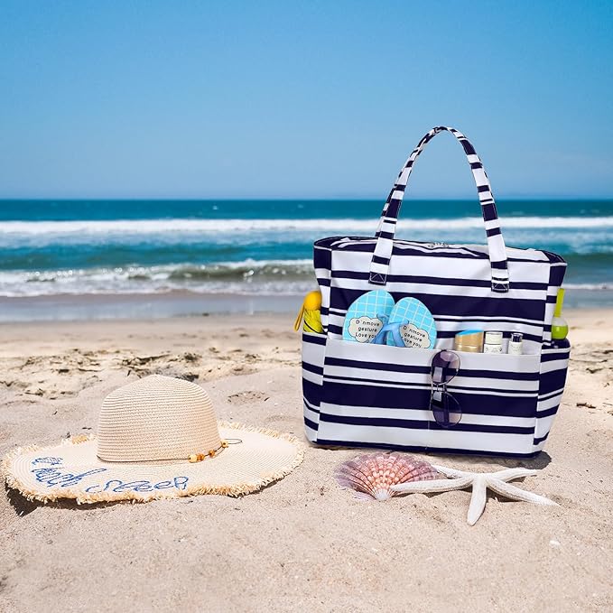 Bluboon Waterproof Beach Tote Pool Bags for Women Ladies Extra Large Carry On Bag With Wet Compartment for Weekender Travel