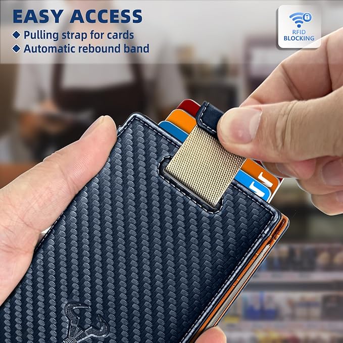 BULLIANT Men Wallet Airtag&Standard Use,Slim Front Pocket Wallet Money Clip for Gifg Men RFID Blocking 11Cards