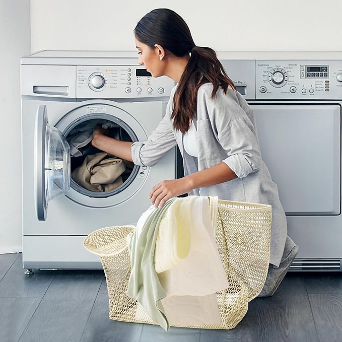 KALIDI BeachNylon Mesh Tote Bag, Casual Tote Bag Hobo Women Foldable MAX 23L Shoulder Bag For Beach Picnic Vacation