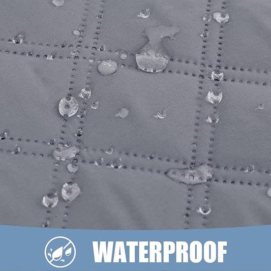 Smiry Waterproof Dog Bed Cover Pet Blanket, Soft Washable Dog Blanket for Furniture Bed Couch Sofa Reversible, Checkered (30"x70", Grey/Light Grey)