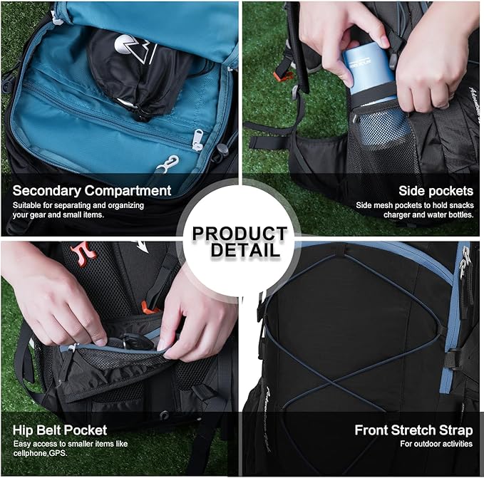 MOUNTAINTOP 25L/40L Hiking Backpack,Lightweight Travel Backpack for Men Women Outdoor Backpacking, Camping