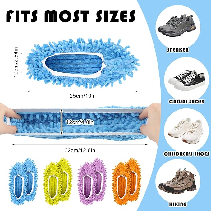 8 Pack Shoe Washing Machine Bag Chenille Shoe Laundry Bag 360° Deep Cleaning Reusable Sneaker Bags for Washing Machine Sneakers Slippers, 4 Colors