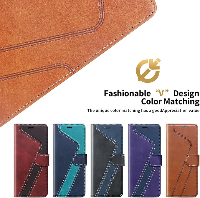 CIVICASE for iPhone 16 Pro Wallet Case,PU Leather Flip Case RFID Blocking Credit Card Holder Folio Magnetic Stand TPU Shockproof Cover Compatible with iPhone 16 Pro, Brown