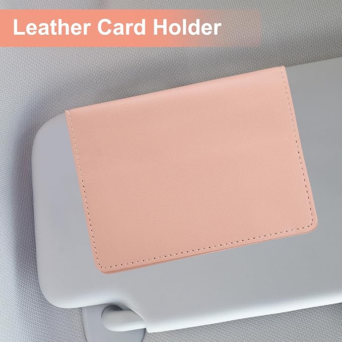 HARFINGTON Car Registration and Insurance Holder 5.51" x 4.13" PU Leather Vehicle Glove Box Organizer Storage Accessories Men Women Car ID Holder for License ID Card Bank Card, Gray