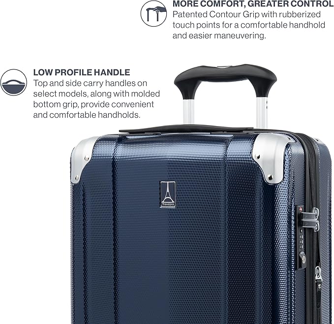 Travelpro Pathways 3 Hardside Expandable Luggage, 8 Spinner Wheels, Lightweight Hard Shell Suitcase, Checked Large 28 Inch, Royal Blue