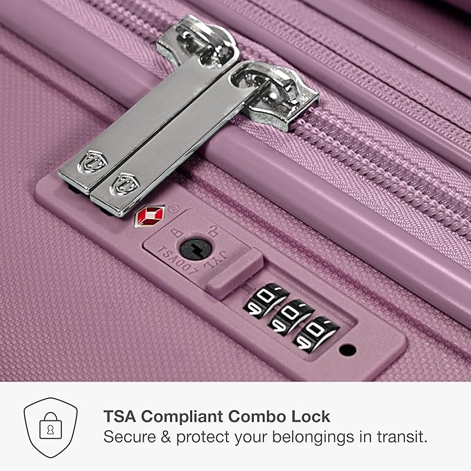 Traveler's Choice Pagosa Indestructible Hardshell Expandable Spinner Luggage, Mauve, 30-Inch Large